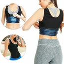 JS Cinta Regata Feminina Efeito Sauna Suor Blusa Queima Gorduras Barriga Camiseta Fitness Academia Térmica